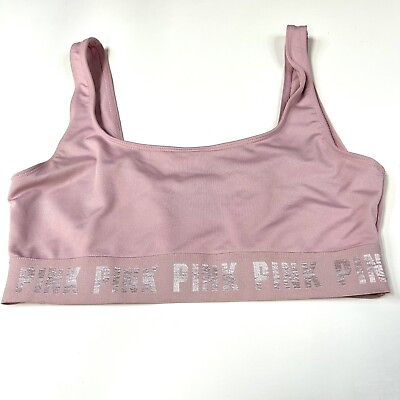 #ad PINK Victorias Secret Small Ultimate Unlined Sports Bra Bralette Pink #1659 $11.97