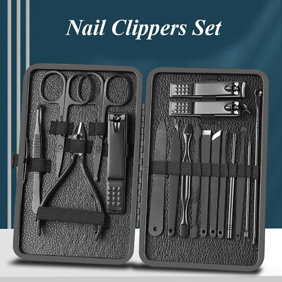 #ad Women Men Manicure Pedicure Set Finger Toe Nail Clippers Scissors Grooming Kit‹ $14.15