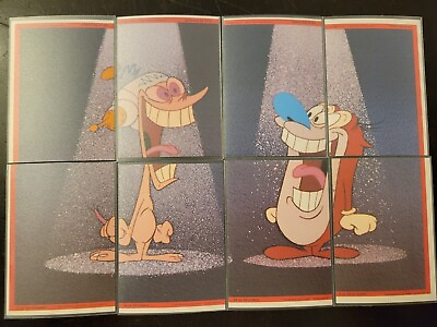 #ad Lot of 8 Nickelodeon Topps Ren amp; Stimpy Foil Holo Cards 1993 Complete Puzzle C $9.00