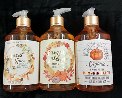 #ad 3 lot Pumpkin Spice HOLIDAY Pumpkin Splendor Harvest Spice hand soap wash 16oz $39.00