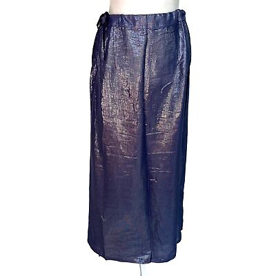 Vintage Womens Maxi Skirt Purple Size Medium Metallic Festival Semi Sheer Shiny #ad $56.99