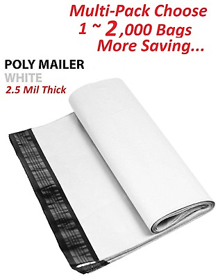 1 1000 Multi Pack 24x24 White Poly Mailers Shipping Envelopes Self Sealing Bags $203.00