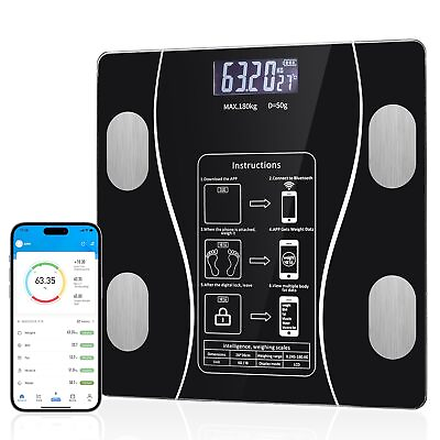 #ad Body Weight Scale Digital Scale Body Composition Analyzer Sync LCD Display 400lb $11.89