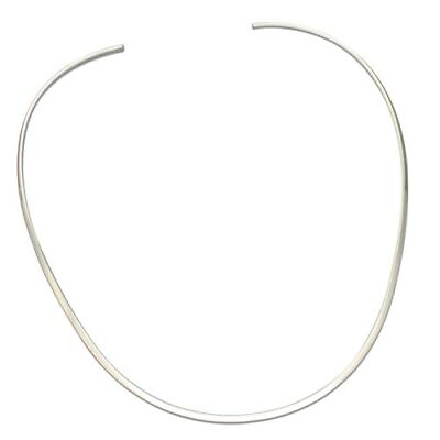 #ad Necklace Shaped narrow plain collar Sterling Silver GBP 128.00