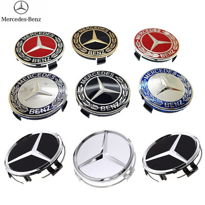 #ad #ad SET OF 4 Mercedes Benz 75MM 60MM Classic Wheel Rim Center Hub Caps Cover AMG $10.99