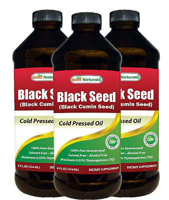 #ad 3 Pack Best Naturals Black Seed Oil 8 OZ $29.99