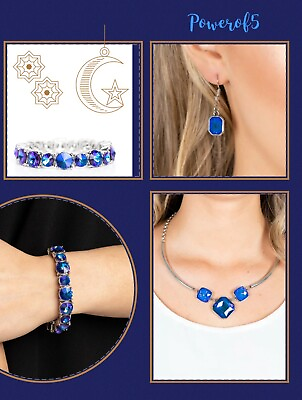 Paparazzi Jewelry set 💙 Divine IRIDESCENCE LOP amp; Born To Bedazzled Blue $10.00
