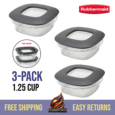 #ad 1.25 Cup 3pack Rubbermaid Premier Easy Find Lids Food Storage Containers 10 oz $19.99