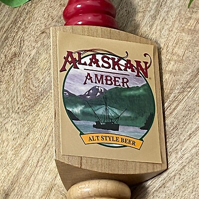 #ad Alaskan Amber Three Sided Wood Bar Tavern Tap Handle Alt Style Beer 13.5quot; Tall $25.00
