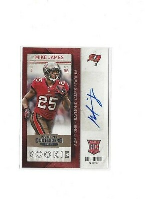 #ad Mike James Autograph Card Tampa Bay Buccaneers Auto Contenders RC Rookie Card $2.75