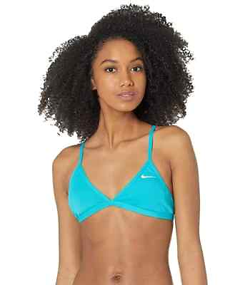 Nike L79355 Womens Green Hydrastrong Solid Tie Back Bikini Top Size Large $30.00
