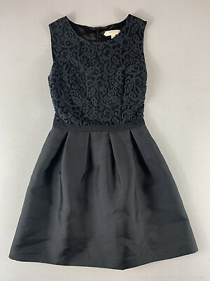 #ad Anthropologie Erin Fetherston A LINE Dress Size 6 BLACK LACED FLORAL $8.00