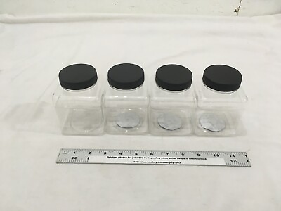 #ad 4 NEW Tool Shop Clear Storage Parts Jars 16oz with Hand Grip amp; Screw On Lid $14.90