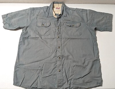 #ad Wrangler Premium Quality Cargo Shirt Size L Button Up Short Sleeve $7.50