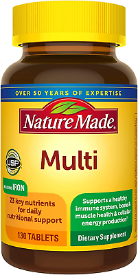 Nature Made Multi for Him Men#x27;s Multivitamin 130 Tablets 4 Month Supply $13.95