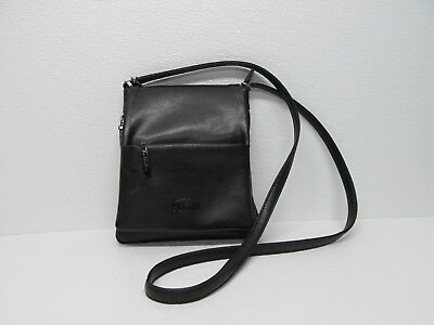 vtg FLLIN Fu Lai Lin Black Soft Leather Crossbody Bag $24.99