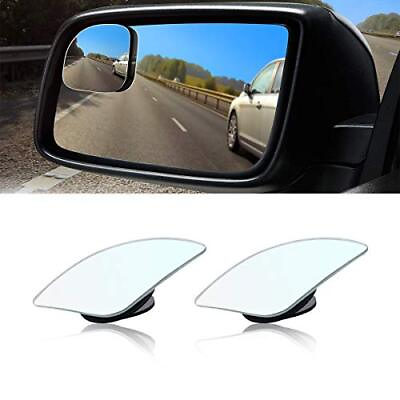 Car Blind Spot Mirror Fan Shaped Hd Glass Frameless Stick On Adjustabe Few Conve $10.19