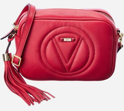 #ad #ad NWT Mia Logo Genuine Leather Lipstick Red Shoulder Bag $235.99