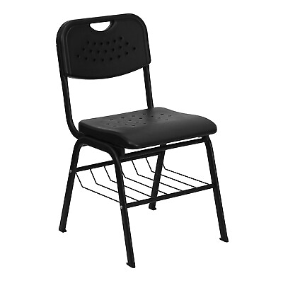 #ad Flash Furniture Plastic Guest Big amp; Tall Chair Black RUT GK01 BK BAS GG $176.84