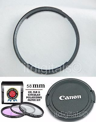 UV PL FLD Filter Adapter Ring Lens Cap For Canon SX1 IS SX10 IS Camera Uamp;S $27.99