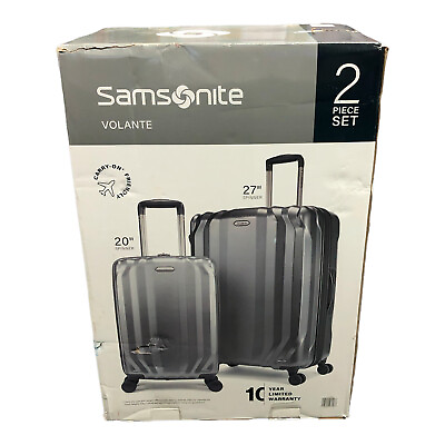 #ad Samsonite Volante Hardside Spinner Luggage 2 Piece Set Dark Gray $180.00