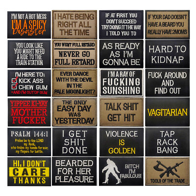 #ad Assorted Embroidered Hook amp; Loop Tactical Patch Humorous amp; Motivational Quotes $6.60