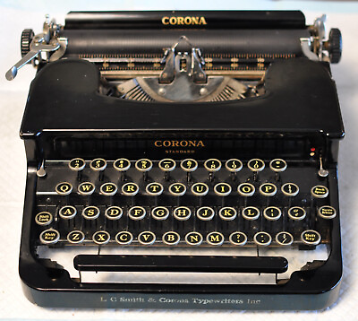 Antique 1930s Smith Corona Standard Glossy Typewriter Some non Responsive Keys $99.00