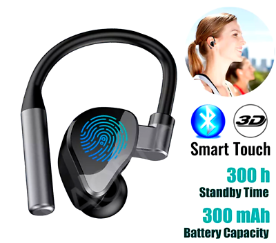 #ad Wireless Bluetooth 5.2 Earpiece Headset Driving Trucker Earbuds Noise Cancelling $10.47