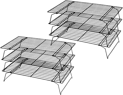 #ad 2 Pack 3 Tier Stackable Cooling Rack Non Stick Wire Cake Rack for Pies Cookies $35.75