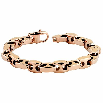 #ad Mens Copper Color Tungsten Carbide Mariner Chain Link Bracelet 9 Inch Rose Gold $119.99