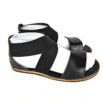 Sorel Ella Black Leather Gladiator Sandals Elastic NL2893 010 Womens Size: 7.5 $29.99