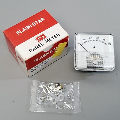 Brand New Flash Star SD 6 0 DC50A Analog Panel Mount Amp Meter Reads 0A 50A $19.95