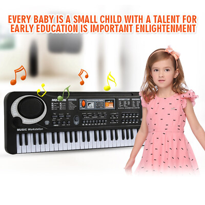 #ad 61 Key Digital Music Piano Keyboard Portable Electronic Musical Instrument w Mic $24.66