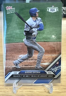 #ad 🚀 SHOHEI OHTANI 2024 Topps Now SEOUL #1 Collects 1st Hit RBI in as LA DODGER $6.77