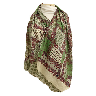 TOMMY HILFIGER PAISLEY GREEN SHAWL Modal scarf 62 24 in #A168 $35.00