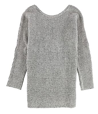 #ad bar III Womens Crisscross Pullover Sweater Grey Medium $41.10