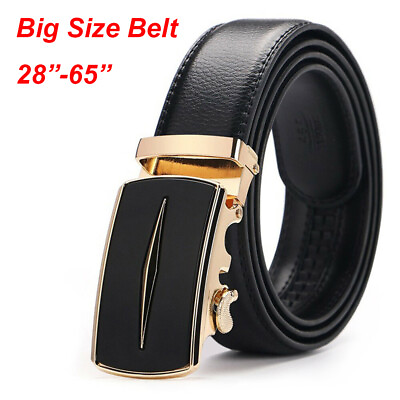 #ad 2023 Pure Mens Belt Mens Automatic Buckle Belt Black Belt Extra Large 28quot; 62quot; $15.99