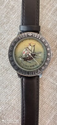 SLAVA COLUMBUS AMERICA 1492 1992 Automatic 27 J Wrist Watch Rare USSR $83.50