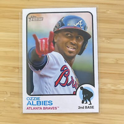 #ad 2022 Topps Heritage Image Variations #378 Ozzie Albies BRAVES SP $5.99