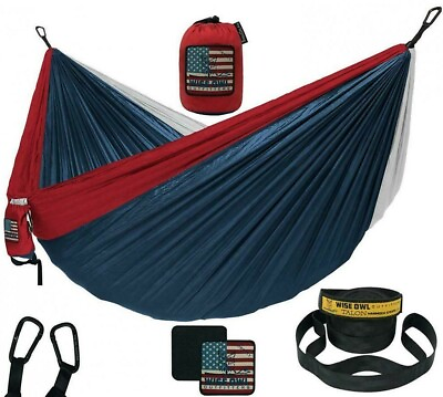 #ad Wise Owl Outfitters Camping Portable Hammock Tree Straps Liberty USA Double Plus $44.99
