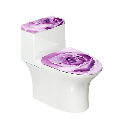 #ad Toilet Cover Lid Set of 2Purple Floral Toilet Tank Cover Abstract Flower $20.27
