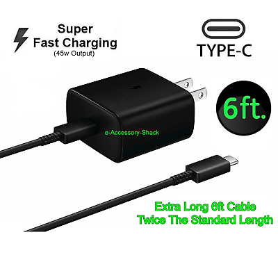 #ad 45w USB C Super Fast Wall Charger6ft Cable For Samsung Galaxy S23 S22 S21 S20 $10.59
