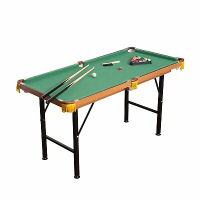 #ad Folding Billiard Game Pool table for Adults with Cue Balls Rack mesa de billar $114.55