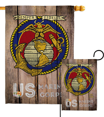 #ad US Marine Corps Garden Flag USMC Semper Fi Armed Forces Military Veteran Banner $28.95