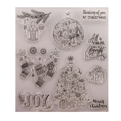 #ad #ad 1PC DIY Silicone Christmas Stamp Xmas Clear Stamp Decorative Clear Stamps $9.77