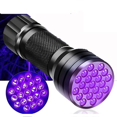 UV 21 LED Flashlight Ultra Violet Tactical Black Light Mini Torch 395 Inspection $4.95