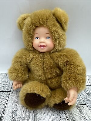 Anne Geddes Brown Plush Teddy Bear Cute Baby Face Stuffed Animal Doll 6quot; Small $6.99