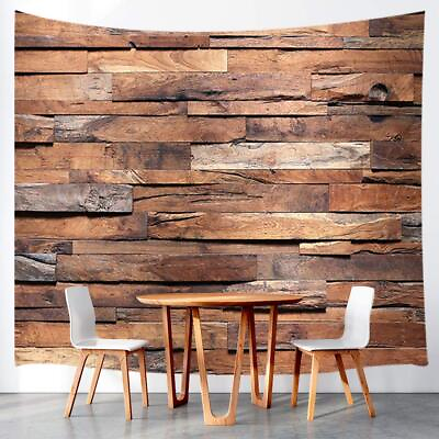 #ad Rustic Wooden Wall Extra Large Tapestry Tuscan Wall Hanging Fabric Room Decor $13.36