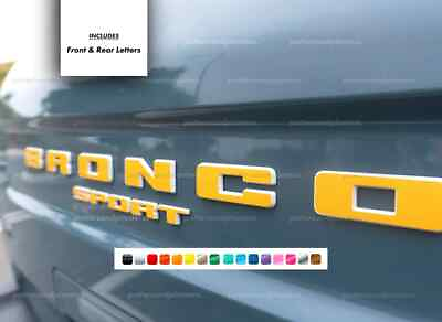 #ad For Ford Bronco SPORT 2021 2024 Front amp; Rear Grille Letter Vinyl Decal Set $19.99