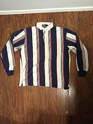 Ultra Rare Polo By Ralph Lauren Shirt Made In USA 100% Cotton Vintage Striped M $199.00